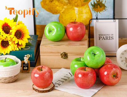 16Pcs Fake Apples for Kitchen Countertop, Fruit Bowl and Fall Decor
