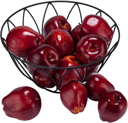 16Pcs Fake Apples for Kitchen Countertop, Fruit Bowl and Fall Decor