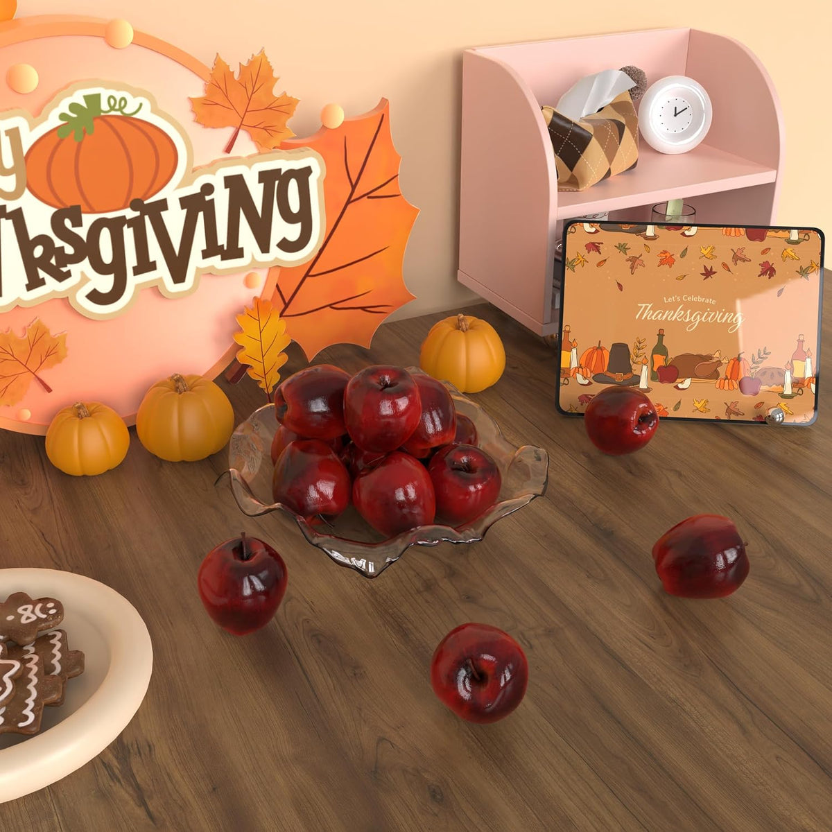 16Pcs Fake Apples for Kitchen Countertop, Fruit Bowl and Fall Decor