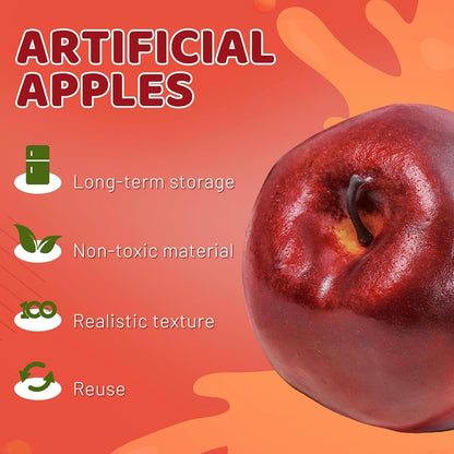16Pcs Fake Apples for Kitchen Countertop, Fruit Bowl and Fall Decor