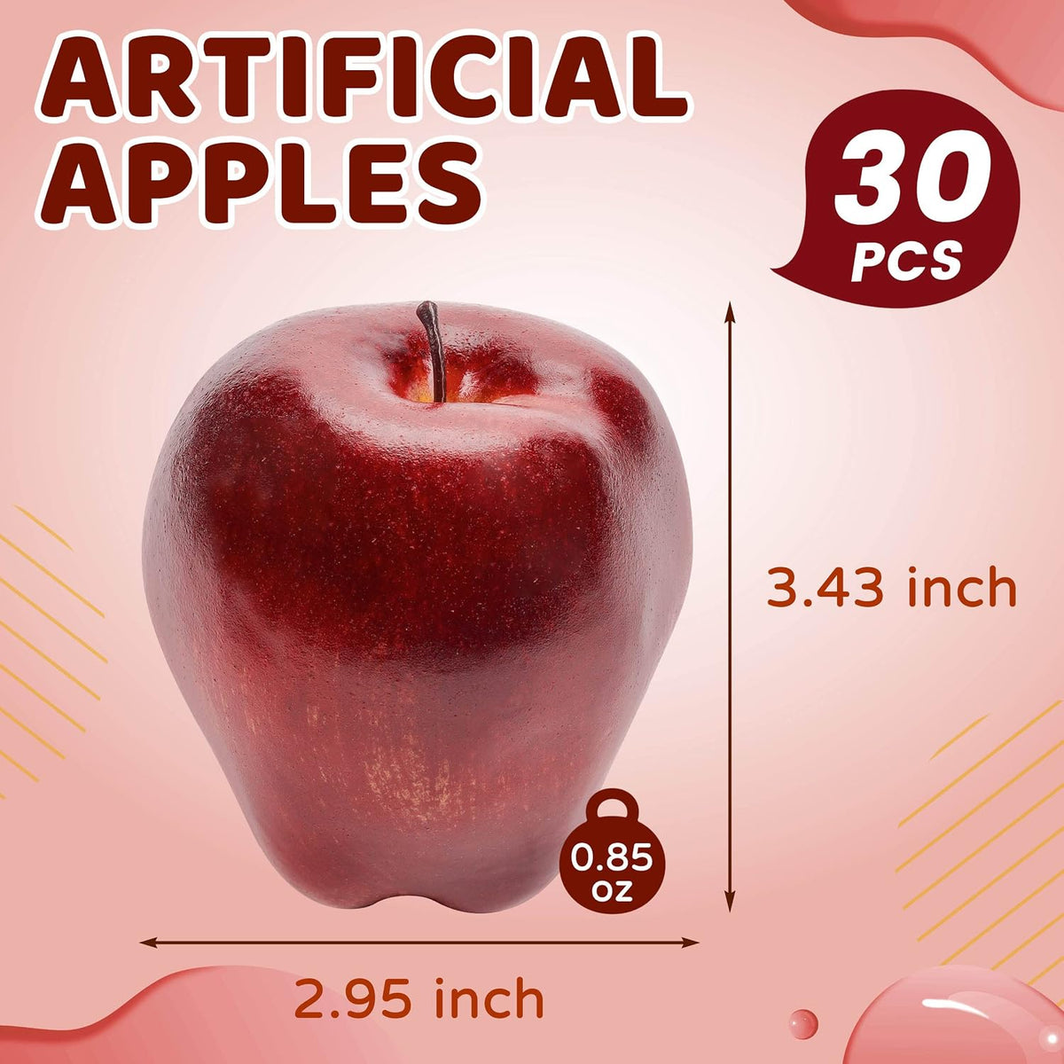 16Pcs Fake Apples for Kitchen Countertop, Fruit Bowl and Fall Decor