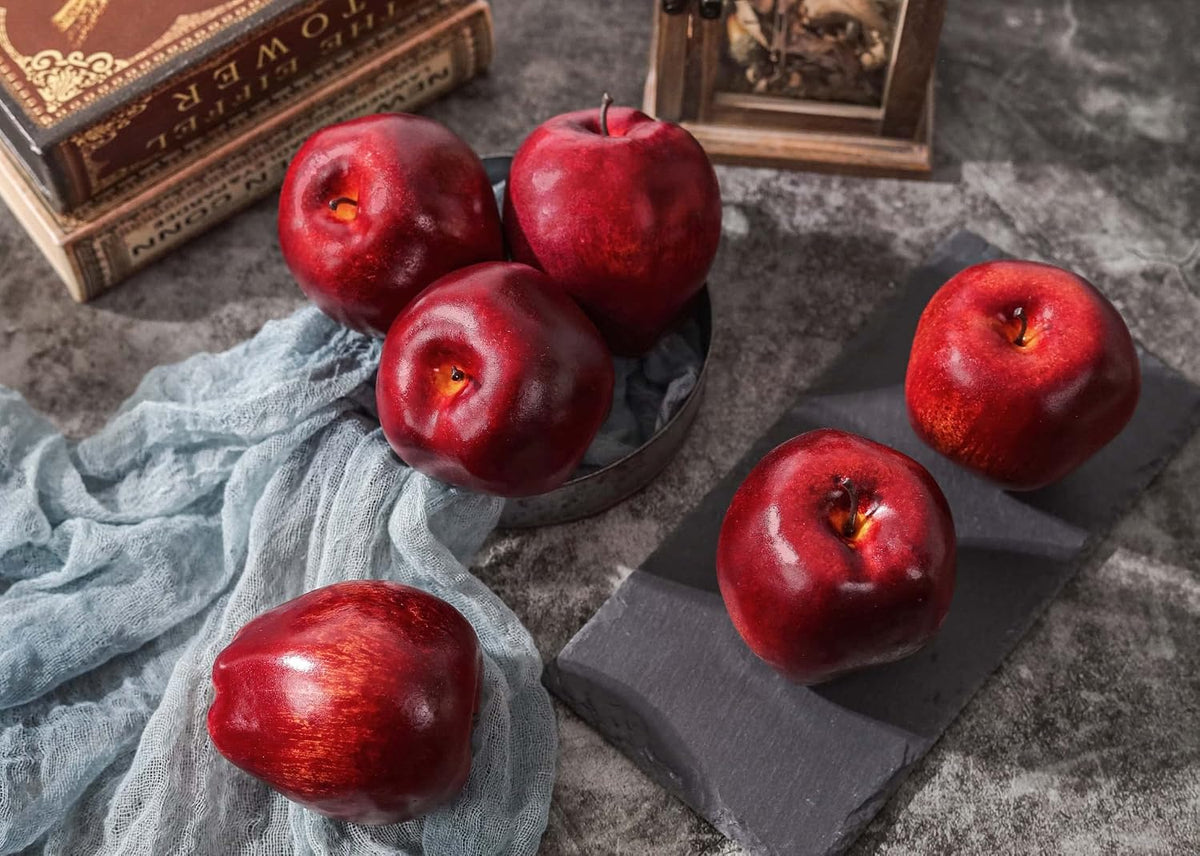 16Pcs Fake Apples for Kitchen Countertop, Fruit Bowl and Fall Decor