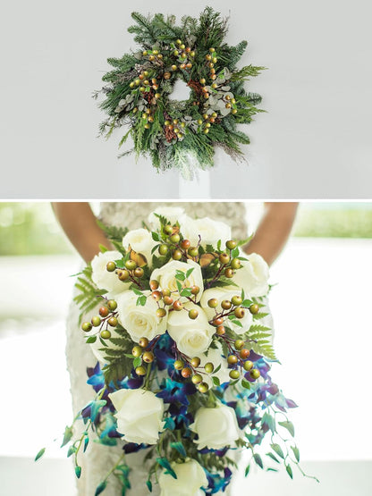 Like Natural 4Pcs 21.6 Inch Faux Berries Artificial Berry Branches Fruits Artificial Flowers for Christmas Home Decorations Living Room Table Vase Decor Office Gifts Indoor