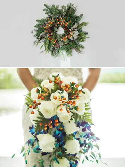 Like Natural 4Pcs 21.6 Inch Faux Berries Artificial Berry Branches Fruits Artificial Flowers for Christmas Home Decorations Living Room Table Vase Decor Office Gifts Indoor