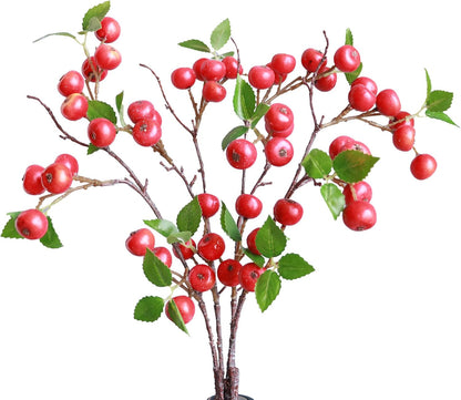 Like Natural 4Pcs 21.6 Inch Faux Berries Artificial Berry Branches Fruits Artificial Flowers for Christmas Home Decorations Living Room Table Vase Decor Office Gifts Indoor