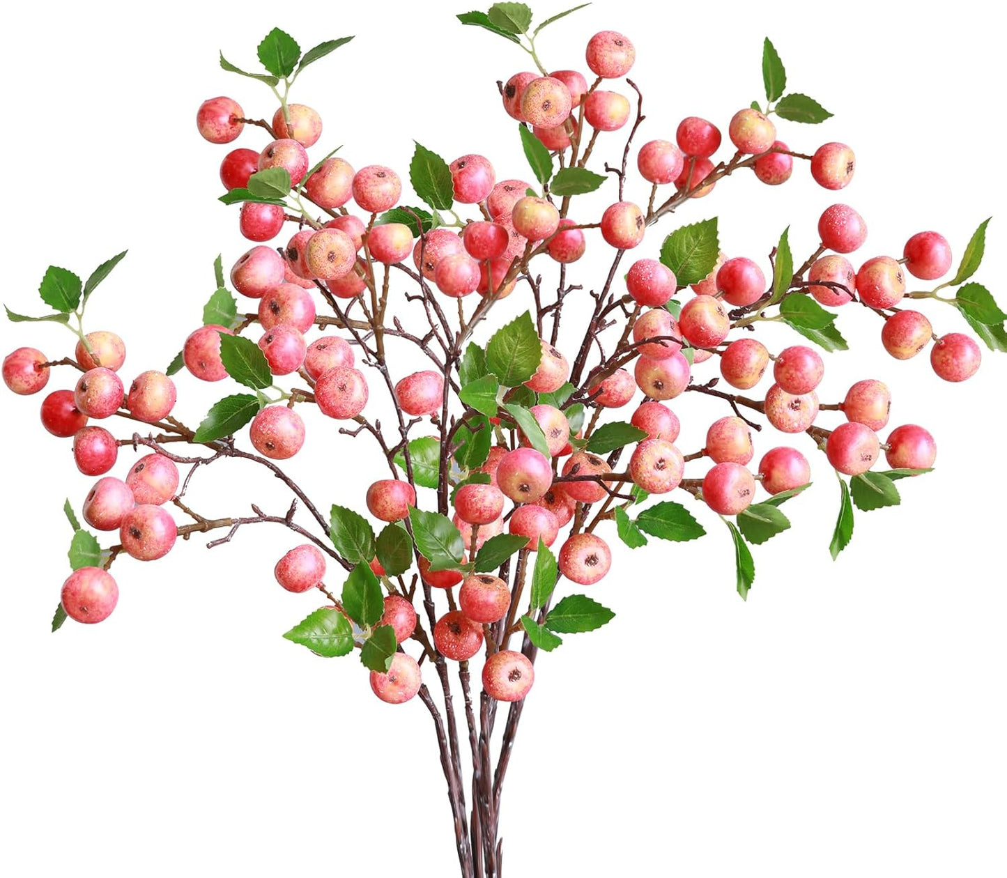Like Natural 4Pcs 21.6 Inch Faux Berries Artificial Berry Branches Fruits Artificial Flowers for Christmas Home Decorations Living Room Table Vase Decor Office Gifts Indoor