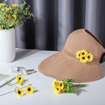 50pcs Artificial Sunflower Heads with Stems, 1.5 in Fake Sunflower