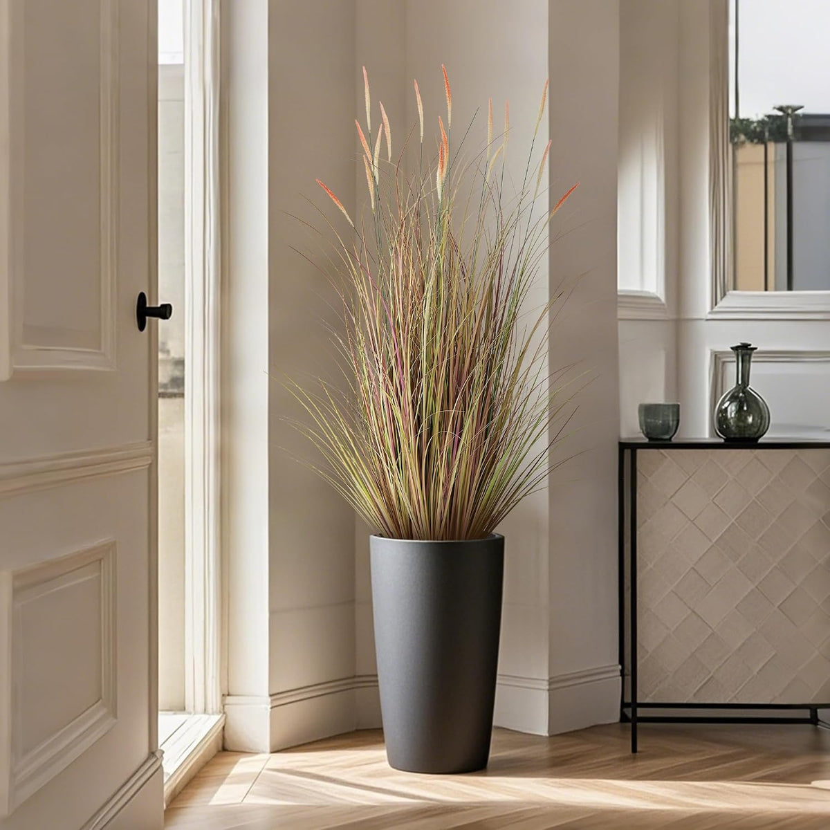 4ft 2-Pack Artificial Cattail Reed Grass, 47.2’’ Fake Indoor Outdoor Plants