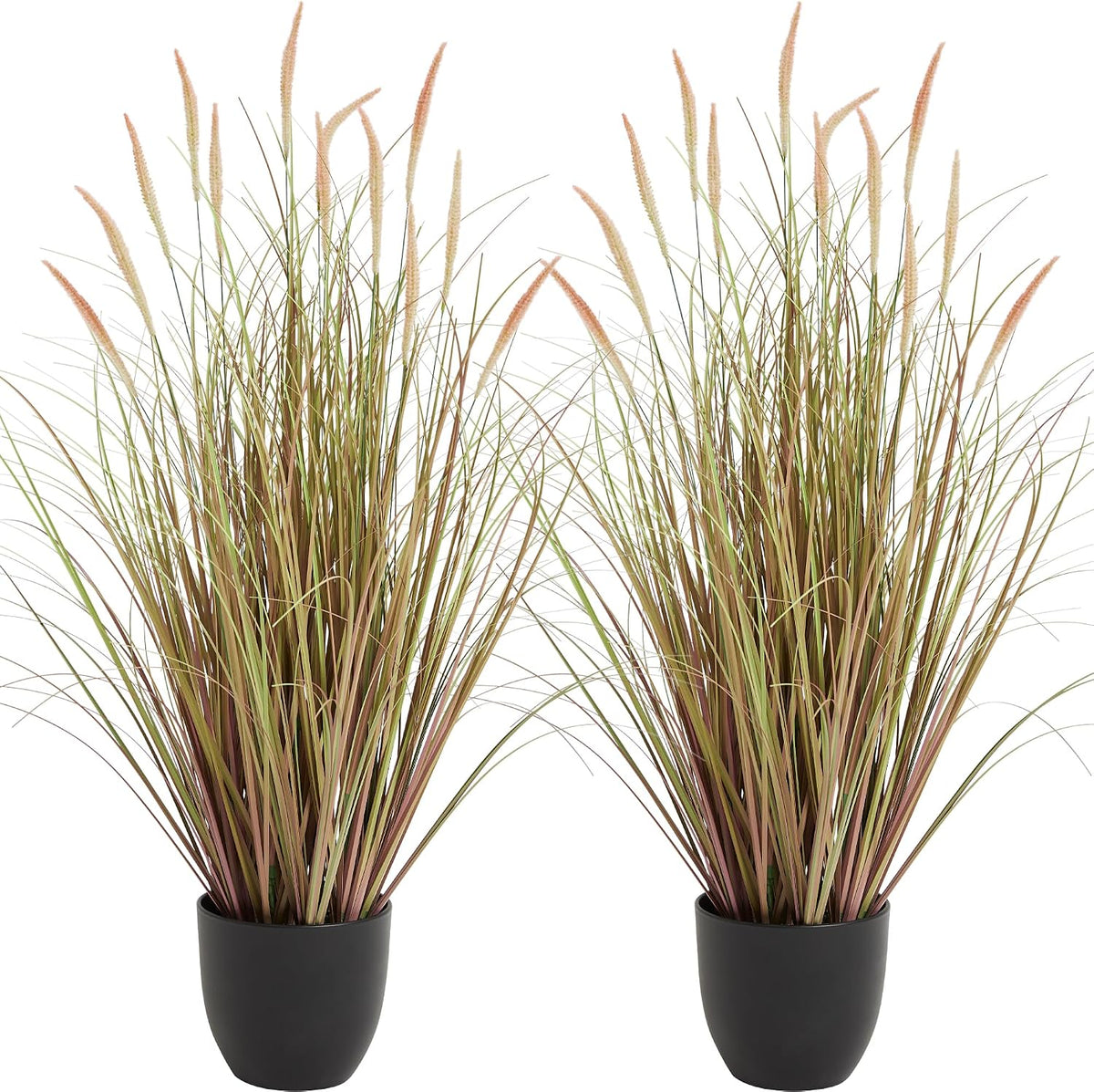 4ft 2-Pack Artificial Cattail Reed Grass, 47.2’’ Fake Indoor Outdoor Plants