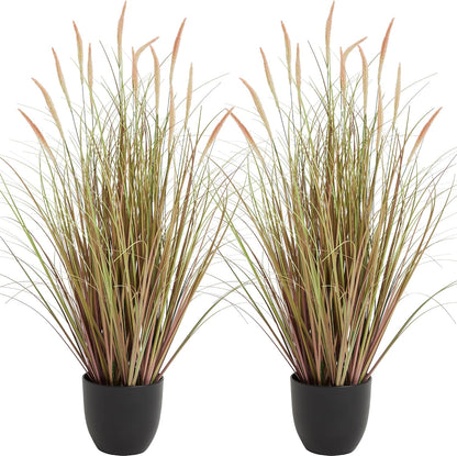 4ft 2-Pack Artificial Cattail Reed Grass, 47.2’’ Fake Indoor Outdoor Plants