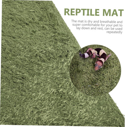 Reptile Mat for Tortoise Terrarium Wear-Resistant Artificial Grass Carpet Comfortable Substrate for Snakes Lizards and Amphibians
