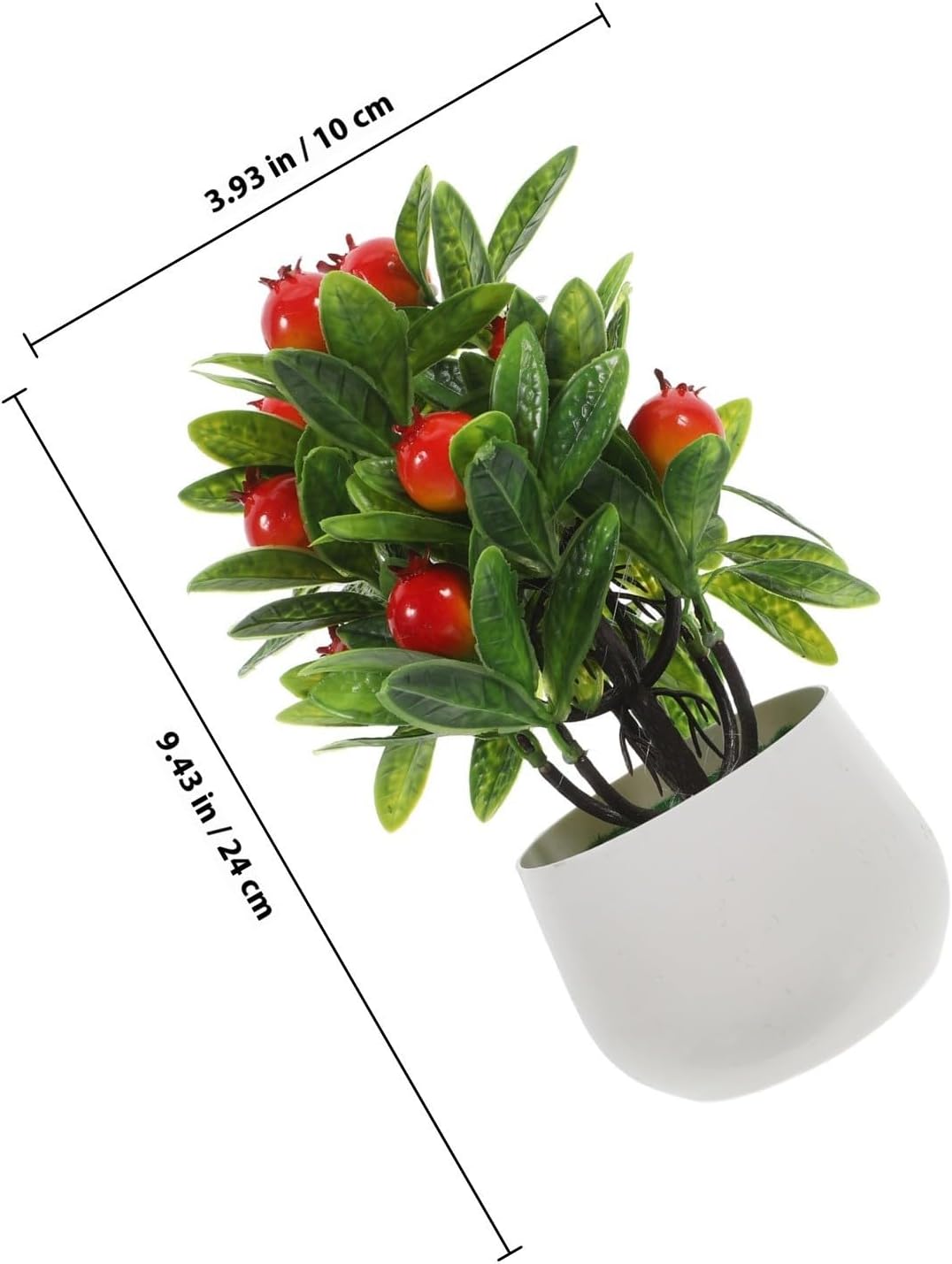 Mini Artificial Pomegranate Tree with Stylish Pot for Desk