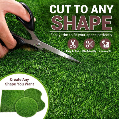 Artificial Grass 2.6x3.3 Ft, Fake Grass Turf with Non-Slip TPR Rubber Backing, Indoor Outdoor Grass Mat for Balcony, Patio, Pets, Portable Low Maintenance Lawn Carpet