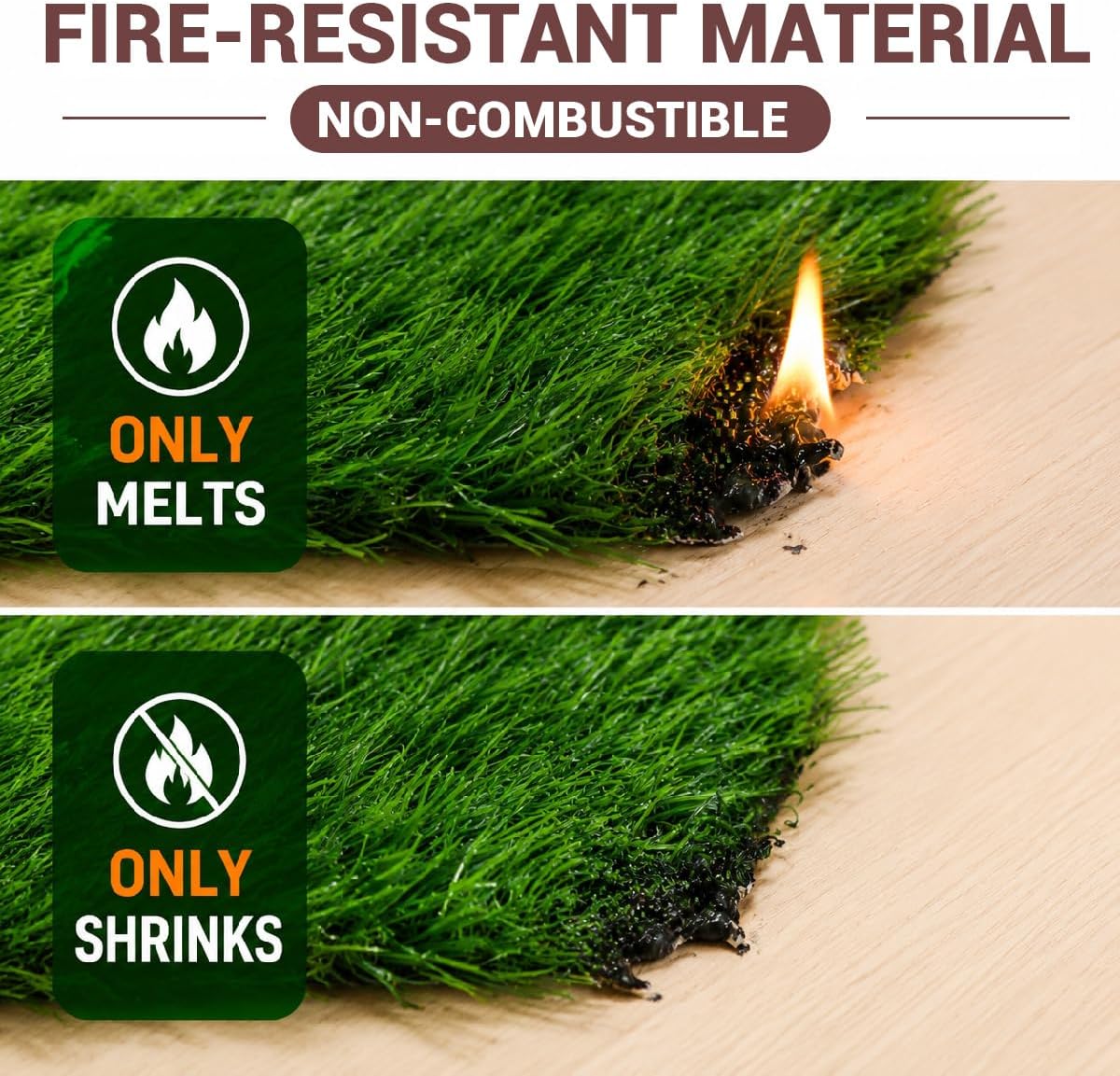 Artificial Grass 2.6x3.3 Ft, Fake Grass Turf with Non-Slip TPR Rubber Backing, Indoor Outdoor Grass Mat for Balcony, Patio, Pets, Portable Low Maintenance Lawn Carpet