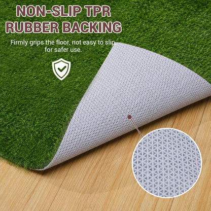Artificial Grass 2.6x3.3 Ft, Fake Grass Turf with Non-Slip TPR Rubber Backing, Indoor Outdoor Grass Mat for Balcony, Patio, Pets, Portable Low Maintenance Lawn Carpet