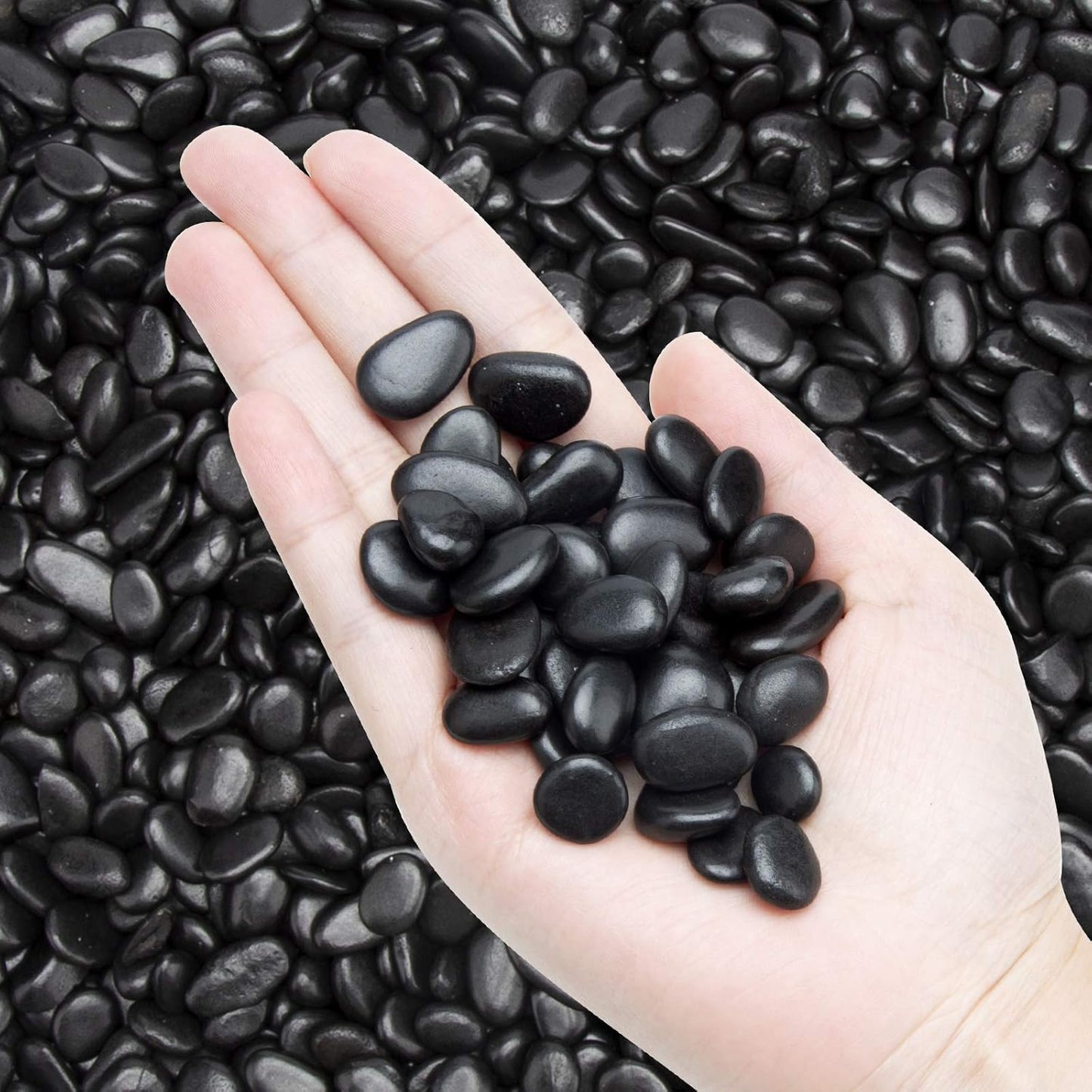 Pebbles Polished Gravel, Natural Polished Mixed Color Stones,0.5-1.2inch Small Decorative River Rock Stones 2 Pounds (32-Oz)