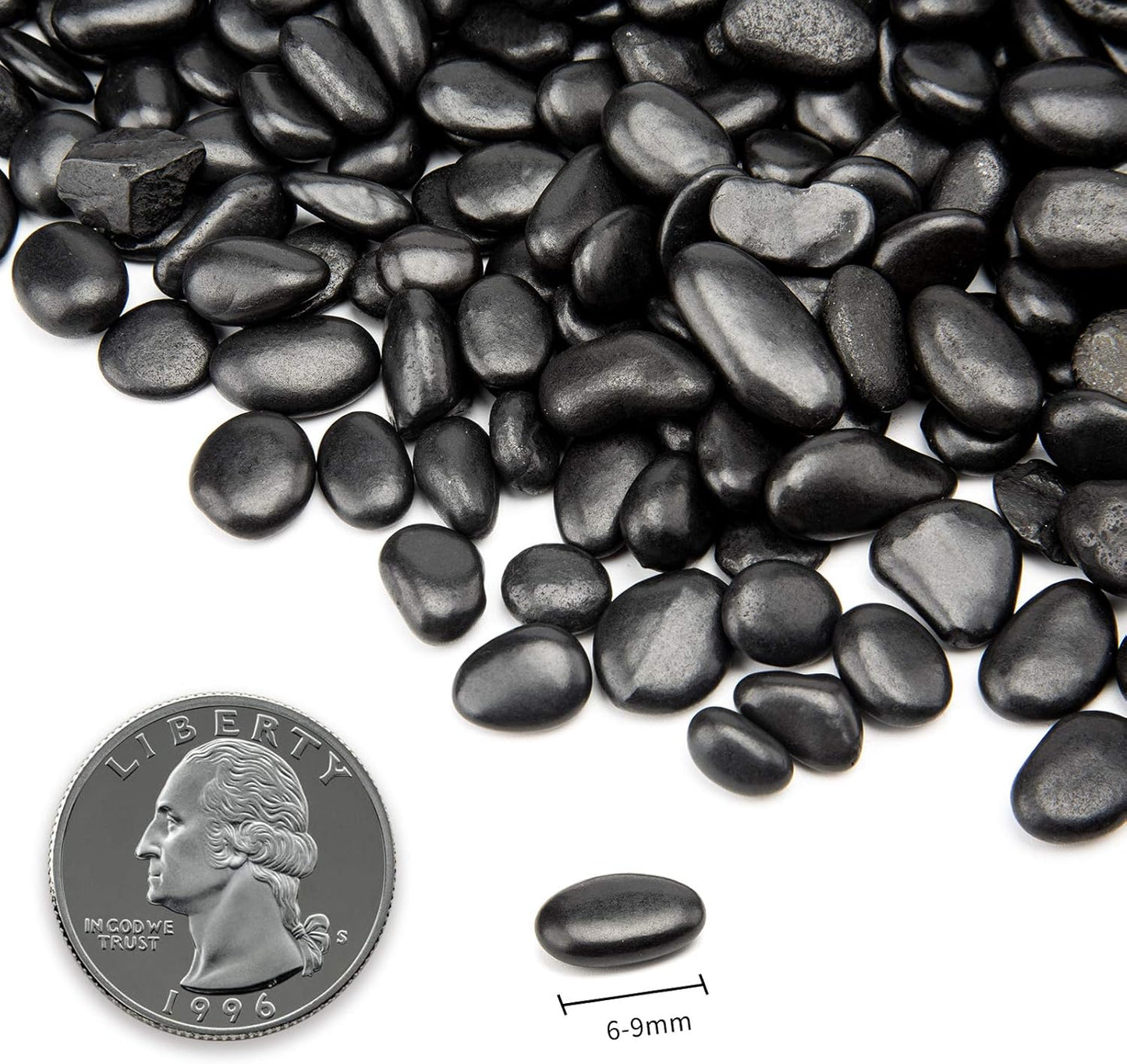 Pebbles Polished Gravel, Natural Polished Mixed Color Stones,0.5-1.2inch Small Decorative River Rock Stones 2 Pounds (32-Oz)