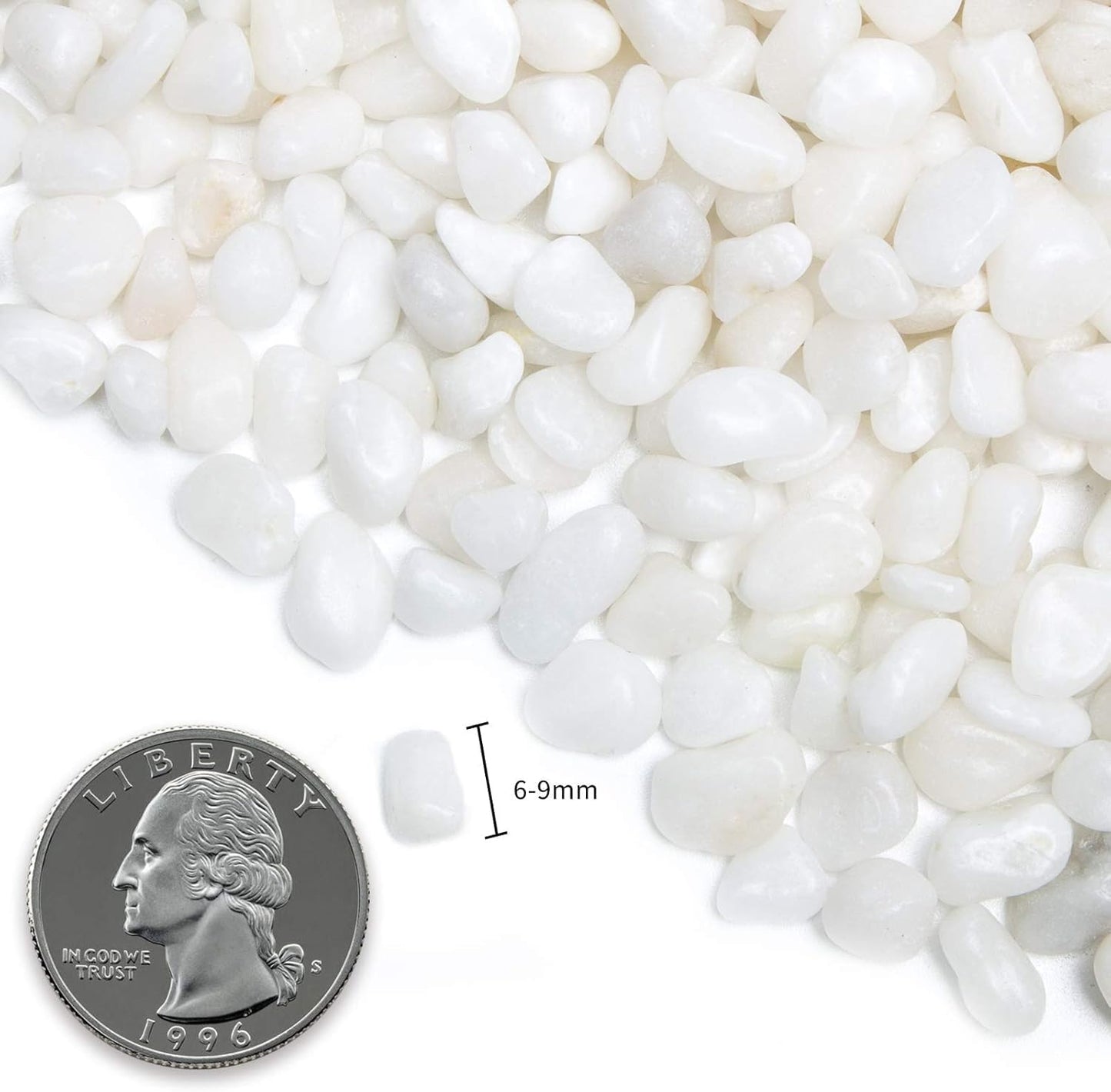 Pebbles Polished Gravel, Natural Polished Mixed Color Stones,0.5-1.2inch Small Decorative River Rock Stones 2 Pounds (32-Oz)