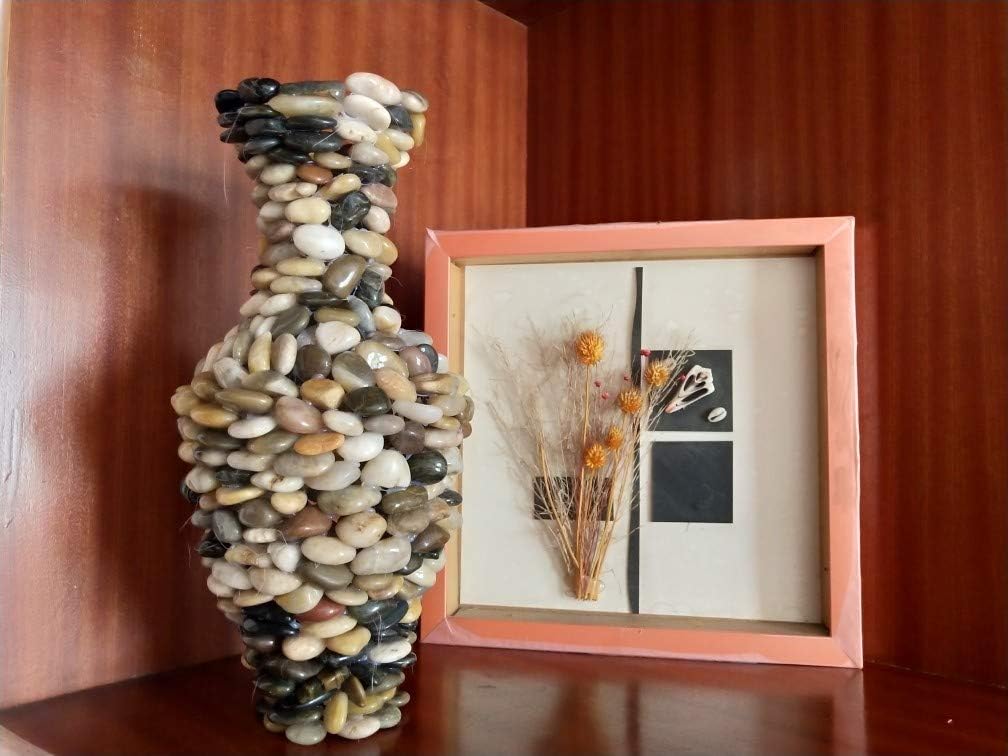 Pebbles Polished Gravel, Natural Polished Mixed Color Stones,0.5-1.2inch Small Decorative River Rock Stones 2 Pounds (32-Oz)