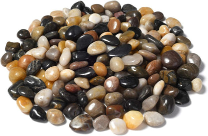 Pebbles Polished Gravel, Natural Polished Mixed Color Stones,0.5-1.2inch Small Decorative River Rock Stones 2 Pounds (32-Oz)