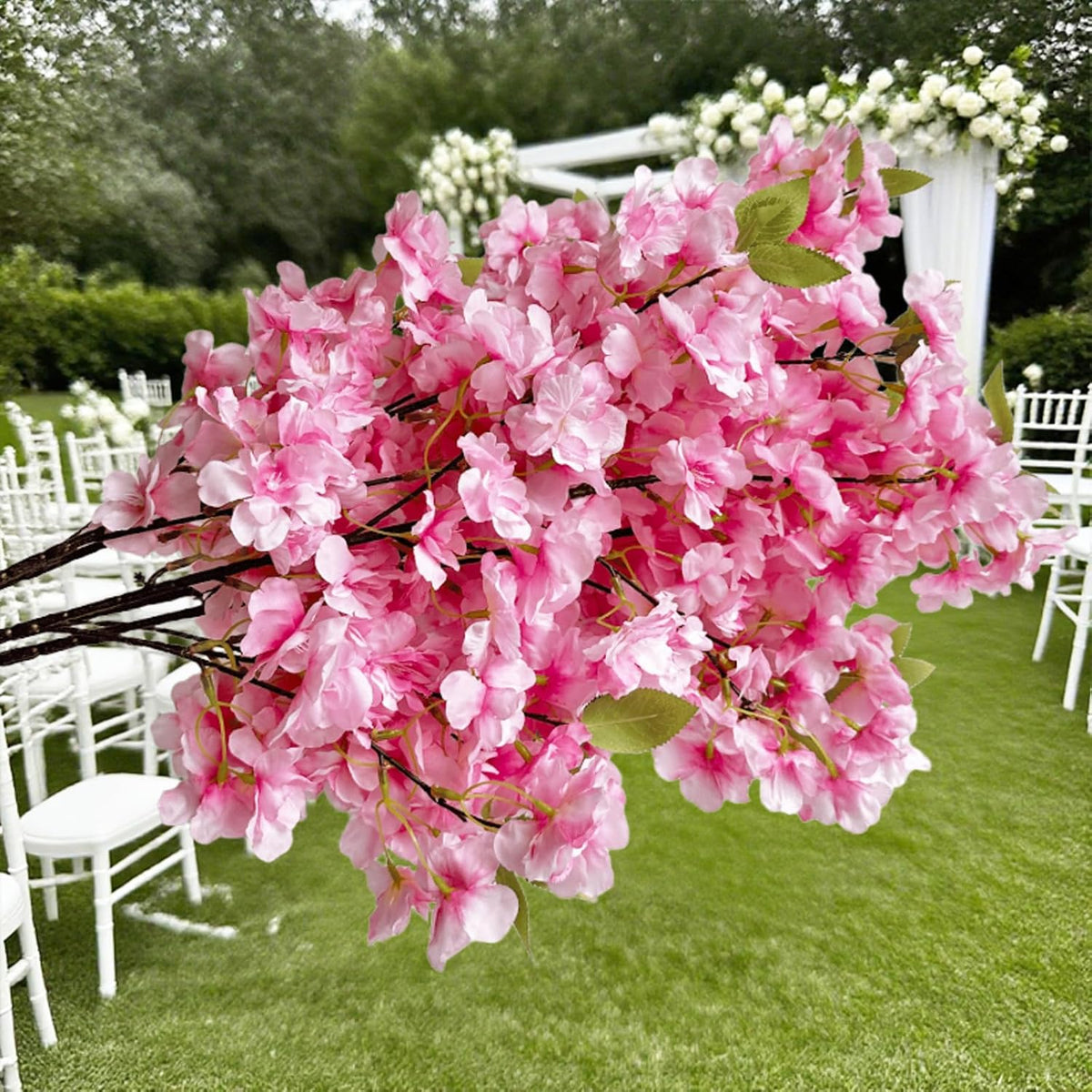 Artificial Cherry Blossom Branch Peach Blossom Branch 33.5 inches