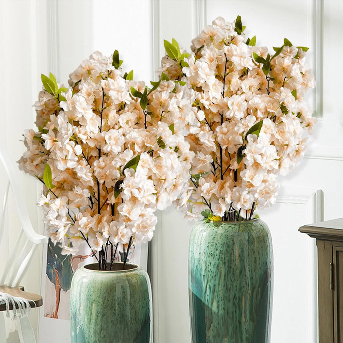 Artificial Cherry Blossom Branch Peach Blossom Branch 33.5 inches