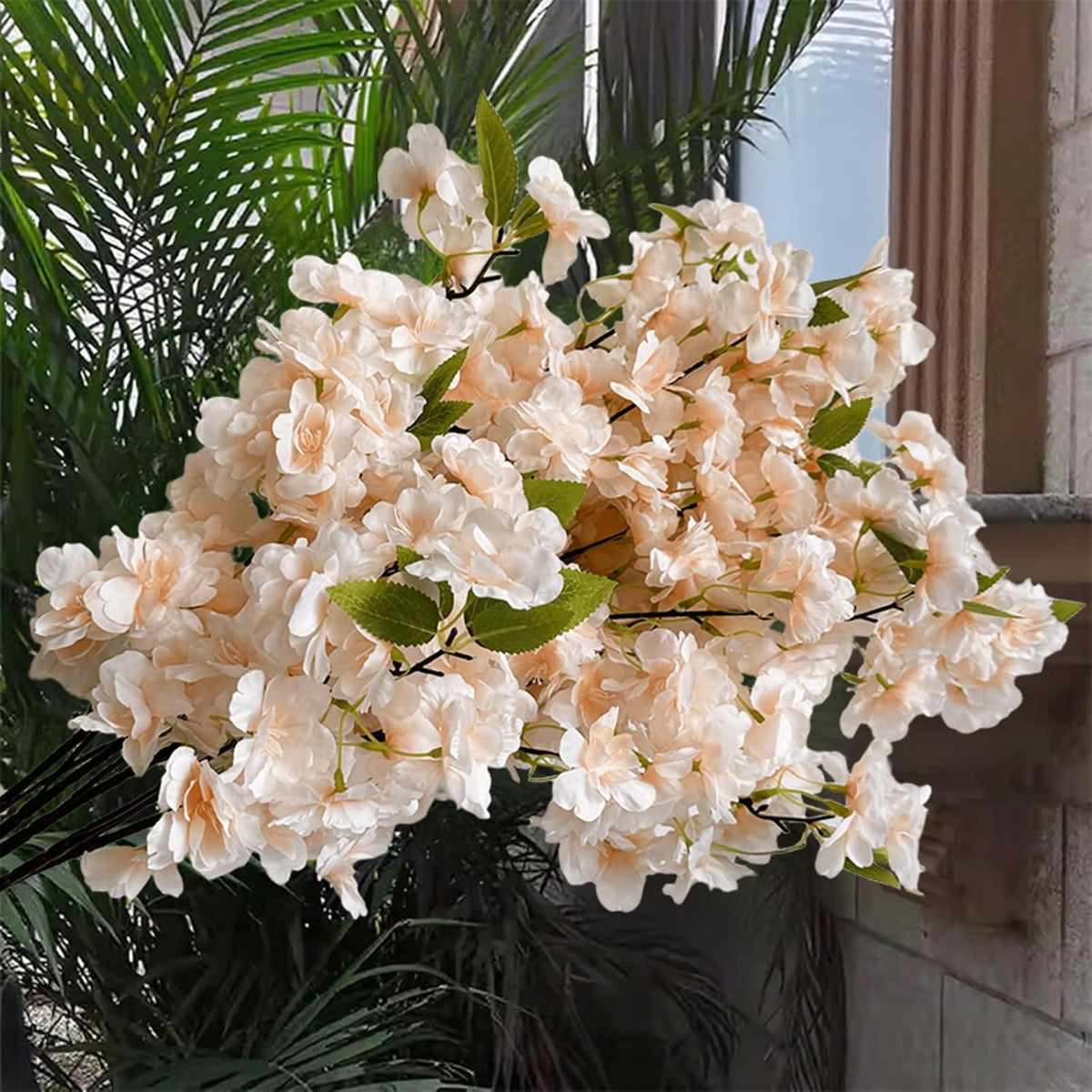 Artificial Cherry Blossom Branch Peach Blossom Branch 33.5 inches