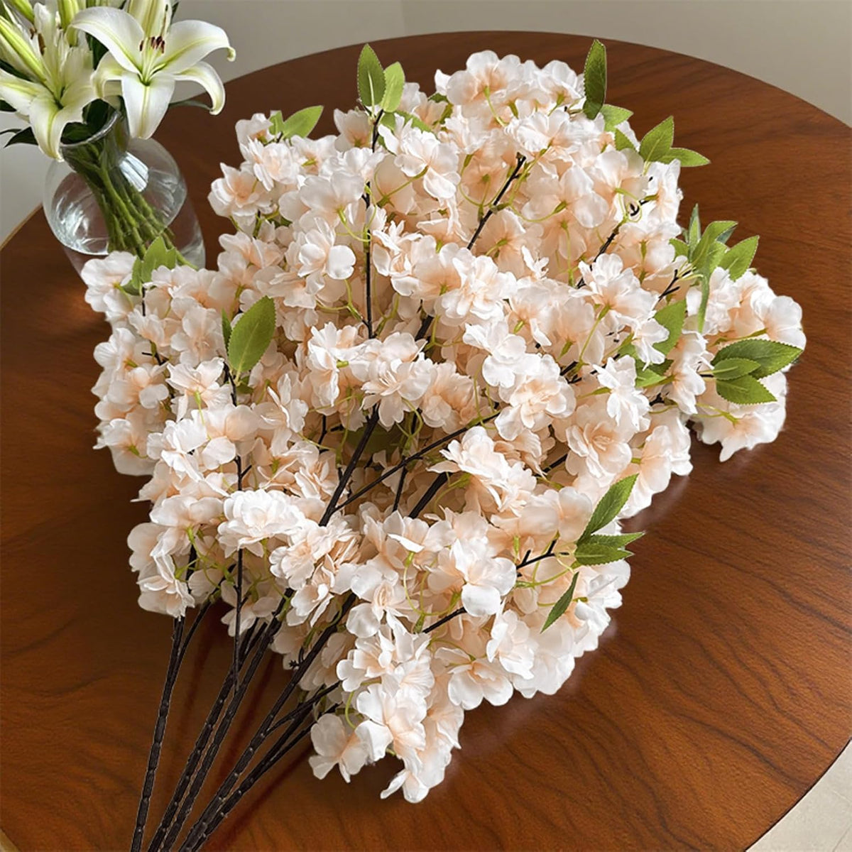 Artificial Cherry Blossom Branch Peach Blossom Branch 33.5 inches