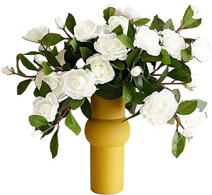 5 Bundle Artificial Flowers White Gardenia Flowers Stem Real Looking Fake Peony Flowers DIY Wedding Bouquet Table Centerpieces Flower Arrangements for Home Wedding Decor
