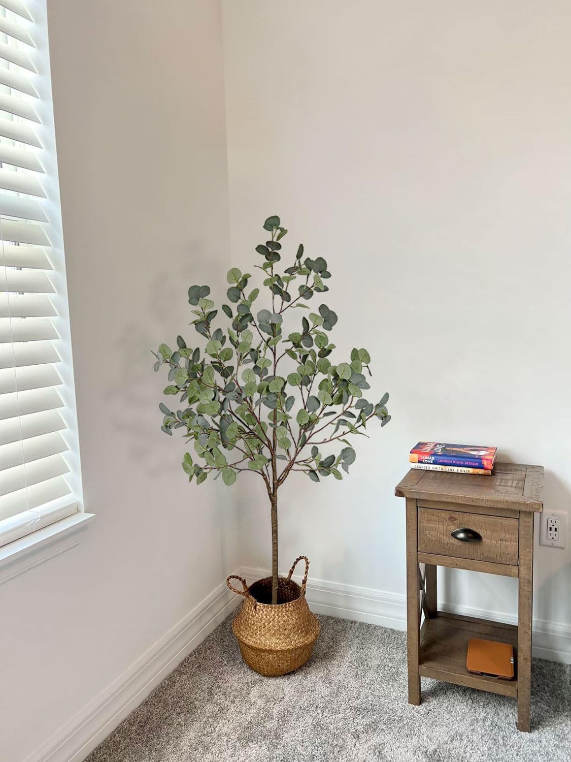 5ft Artificial Eucalyptus Tree for Home Decor, 5 Feet Large Faux Floor Plant Fake Silk Trees with Pot for Indoor Outdoor House Living Room Office (5 ft Tall)