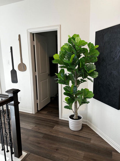 5ft Artificial Eucalyptus Tree for Home Decor, 5 Feet Large Faux Floor Plant Fake Silk Trees with Pot for Indoor Outdoor House Living Room Office (5 ft Tall)
