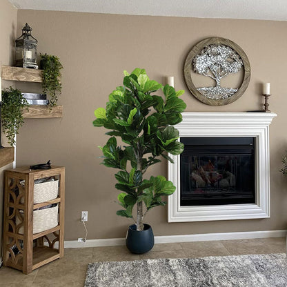 5ft Artificial Eucalyptus Tree for Home Decor, 5 Feet Large Faux Floor Plant Fake Silk Trees with Pot for Indoor Outdoor House Living Room Office (5 ft Tall)