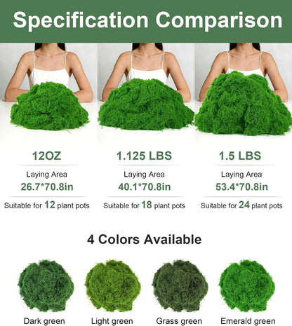12oz Fake Green Moss for Plants Indoor with Gloves and Tweezers | Artificial Faux Moss for Craft DIY Table Centerpieces Living Walls Fairy Garden Indoor Outdoor Home Decorating Model Making