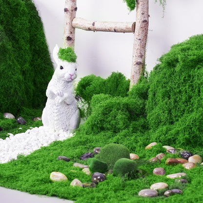 12oz Fake Green Moss for Plants Indoor with Gloves and Tweezers | Artificial Faux Moss for Craft DIY Table Centerpieces Living Walls Fairy Garden Indoor Outdoor Home Decorating Model Making