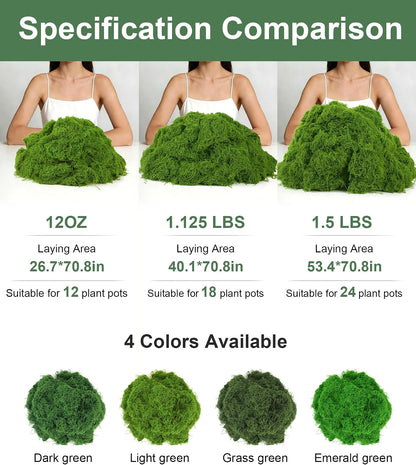 12oz Fake Green Moss for Plants Indoor with Gloves and Tweezers | Artificial Faux Moss for Craft DIY Table Centerpieces Living Walls Fairy Garden Indoor Outdoor Home Decorating Model Making