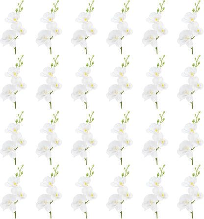 White Orchids Artificial Flowers, Mini Cream Floating Flowers Filler Vase Fillers for Floating Candles Wedding Centerpiece Table Party Home Restaurant Decoration