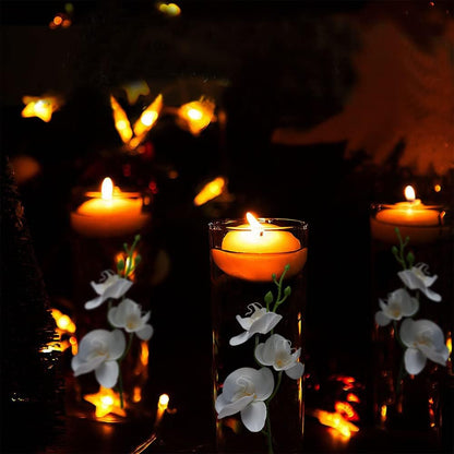 White Orchids Artificial Flowers, Mini Cream Floating Flowers Filler Vase Fillers for Floating Candles Wedding Centerpiece Table Party Home Restaurant Decoration
