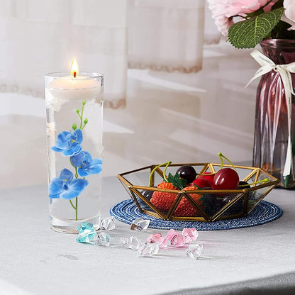 White Orchids Artificial Flowers, Mini Cream Floating Flowers Filler Vase Fillers for Floating Candles Wedding Centerpiece Table Party Home Restaurant Decoration