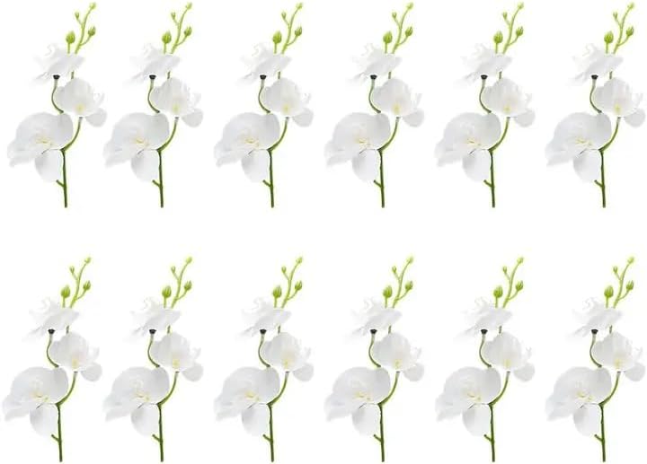 White Orchids Artificial Flowers, Mini Cream Floating Flowers Filler Vase Fillers for Floating Candles Wedding Centerpiece Table Party Home Restaurant Decoration