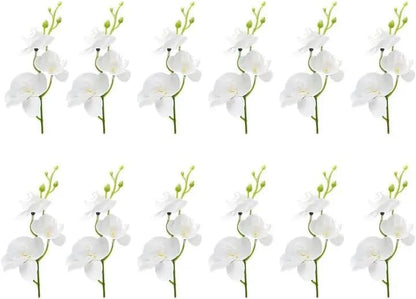 White Orchids Artificial Flowers, Mini Cream Floating Flowers Filler Vase Fillers for Floating Candles Wedding Centerpiece Table Party Home Restaurant Decoration