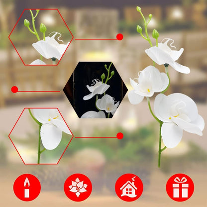 White Orchids Artificial Flowers, Mini Cream Floating Flowers Filler Vase Fillers for Floating Candles Wedding Centerpiece Table Party Home Restaurant Decoration