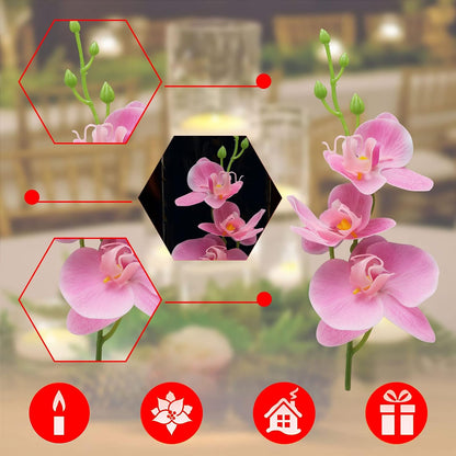 White Orchids Artificial Flowers, Mini Cream Floating Flowers Filler Vase Fillers for Floating Candles Wedding Centerpiece Table Party Home Restaurant Decoration
