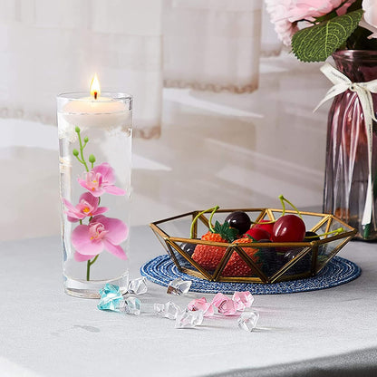 White Orchids Artificial Flowers, Mini Cream Floating Flowers Filler Vase Fillers for Floating Candles Wedding Centerpiece Table Party Home Restaurant Decoration
