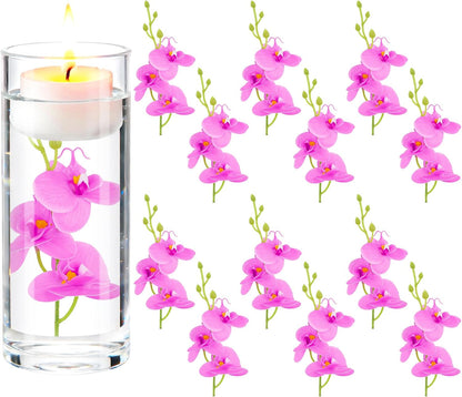 White Orchids Artificial Flowers, Mini Cream Floating Flowers Filler Vase Fillers for Floating Candles Wedding Centerpiece Table Party Home Restaurant Decoration