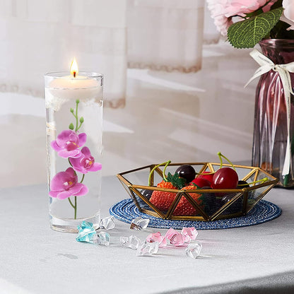 White Orchids Artificial Flowers, Mini Cream Floating Flowers Filler Vase Fillers for Floating Candles Wedding Centerpiece Table Party Home Restaurant Decoration