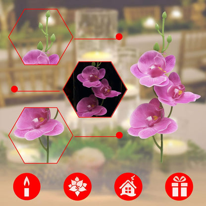 White Orchids Artificial Flowers, Mini Cream Floating Flowers Filler Vase Fillers for Floating Candles Wedding Centerpiece Table Party Home Restaurant Decoration