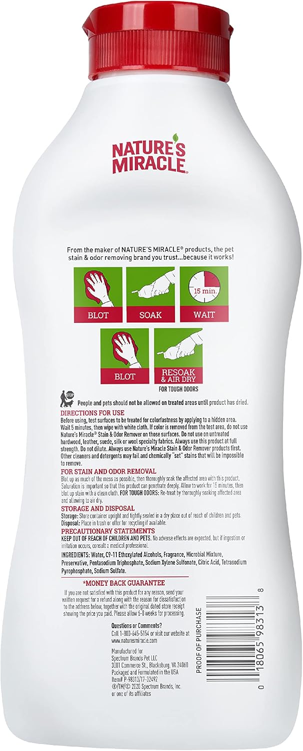 Outdoor Stain & Odor Remover, 64 fl oz, Removes Dog & Cat Messes, Convenient Flip & Go Sprayer, Ready-to-Use, Multi-Pet & Multi-Mess Formula