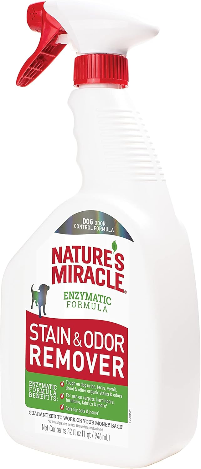 Outdoor Stain & Odor Remover, 64 fl oz, Removes Dog & Cat Messes, Convenient Flip & Go Sprayer, Ready-to-Use, Multi-Pet & Multi-Mess Formula