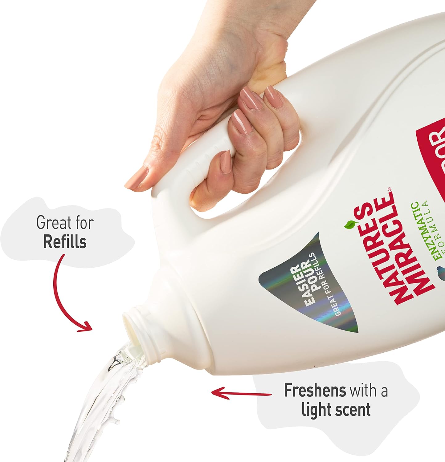 Outdoor Stain & Odor Remover, 64 fl oz, Removes Dog & Cat Messes, Convenient Flip & Go Sprayer, Ready-to-Use, Multi-Pet & Multi-Mess Formula