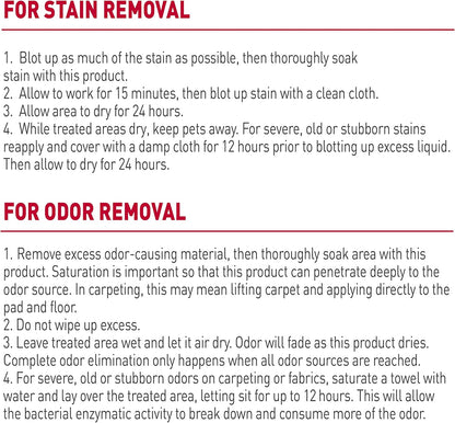 Outdoor Stain & Odor Remover, 64 fl oz, Removes Dog & Cat Messes, Convenient Flip & Go Sprayer, Ready-to-Use, Multi-Pet & Multi-Mess Formula